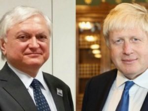 Главы МИД Армении и Великобритании обменялись посланиями в связи с 25-летием установления дипломатических отношений