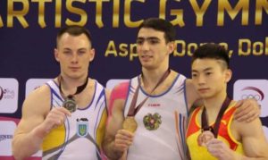 Фигурист Артур Товмасян стал золотым призером Кубка мира в упражнении на кольцах