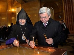 Серж Саргсян помолился перед встречей с Путиным