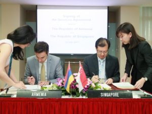 Подписано соглашение «О воздушном сообщении между Арменией и Сингапуром»