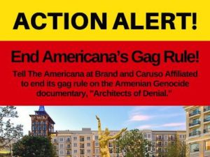 АНКА призывает ТЦ «Americana at Brand» пересмотреть решение о запрете рекламы фильма о Геноциде армян