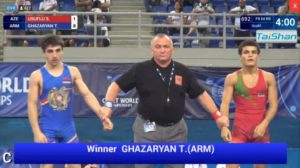 Армянский борец разгромил азербайджанца со счетом 8:1