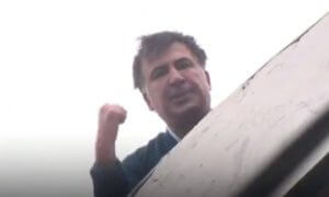 Появилось видео с Саакашвили на крыше