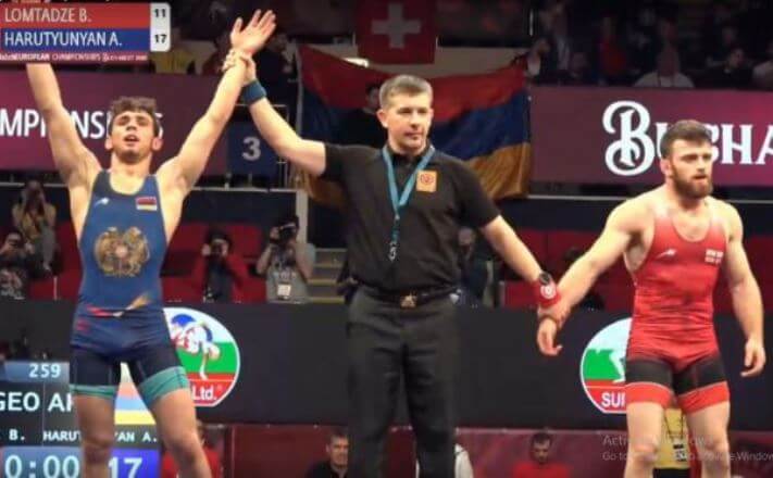 Арсен Арутюнян одержал  победу над Бекой Ломтадзе и стал чемпионом Европы