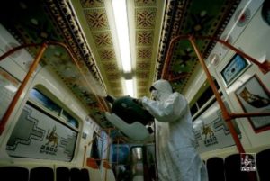 В Ереване были дезинфицированы все вагоны поездов метро