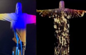 Знаменитая статуя Иисуса Христа в Рио-де-Жанейро окрасилась в цвета армянского флага