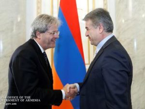 Премьер-министр Армении и глава МИД Италии обсудили вопросы расширения двусторонних торгово-экономических связей