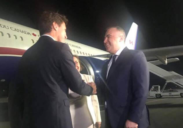 Премьер-министр Канады прибыл в Армению с трехдневным визитом