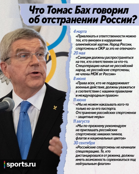 «Если у Баха есть дети, предлагаю им отказаться от папаши». Нашему спорту выдвинули жесткое условие в обмен на допуск – все против