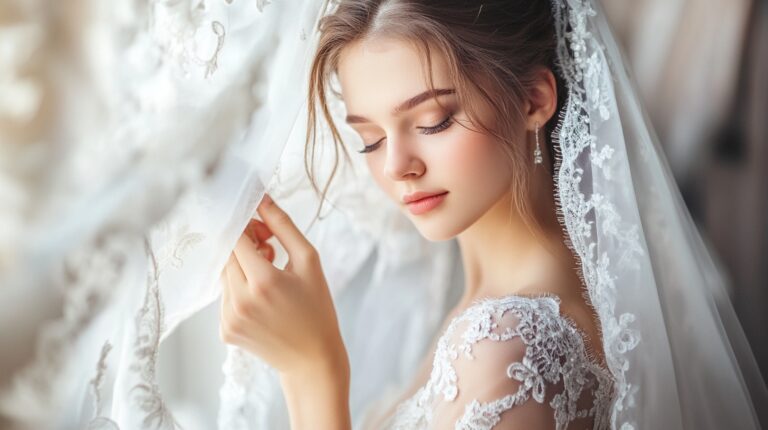 Невеста в платье для венчания